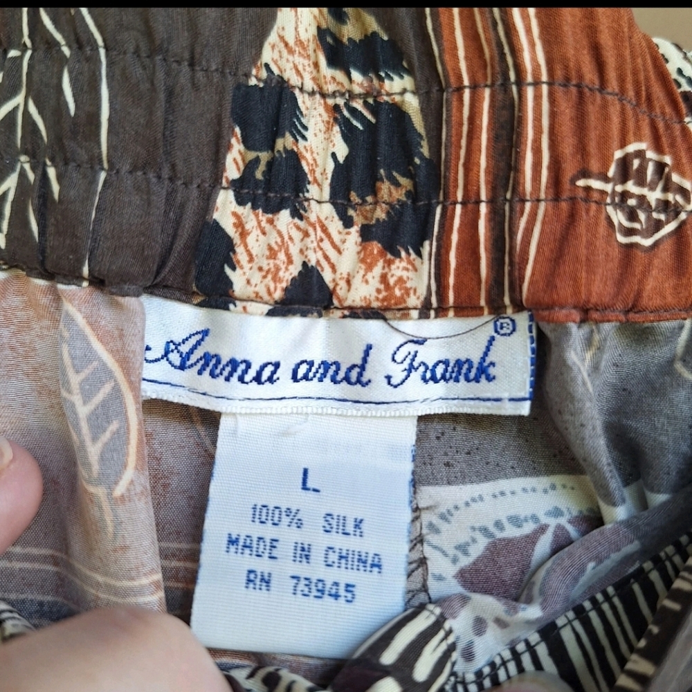 Vintage Patchwork Boho 100% Silk Button Front Mid… - image 3